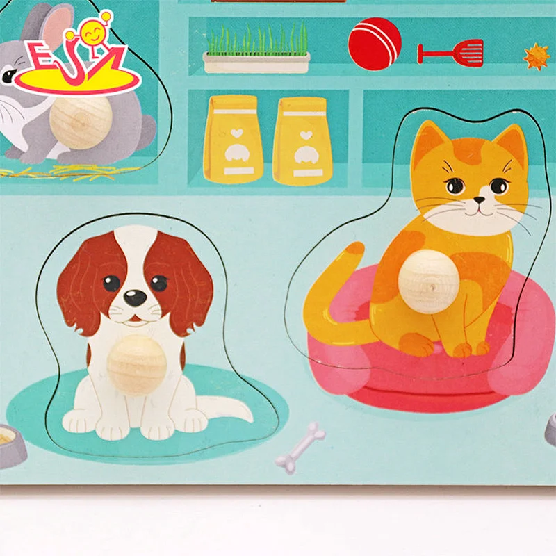 New Arrival Educational Cognitive Sound Wooden Animal Jigsaw Puzzle For Kids W14M340